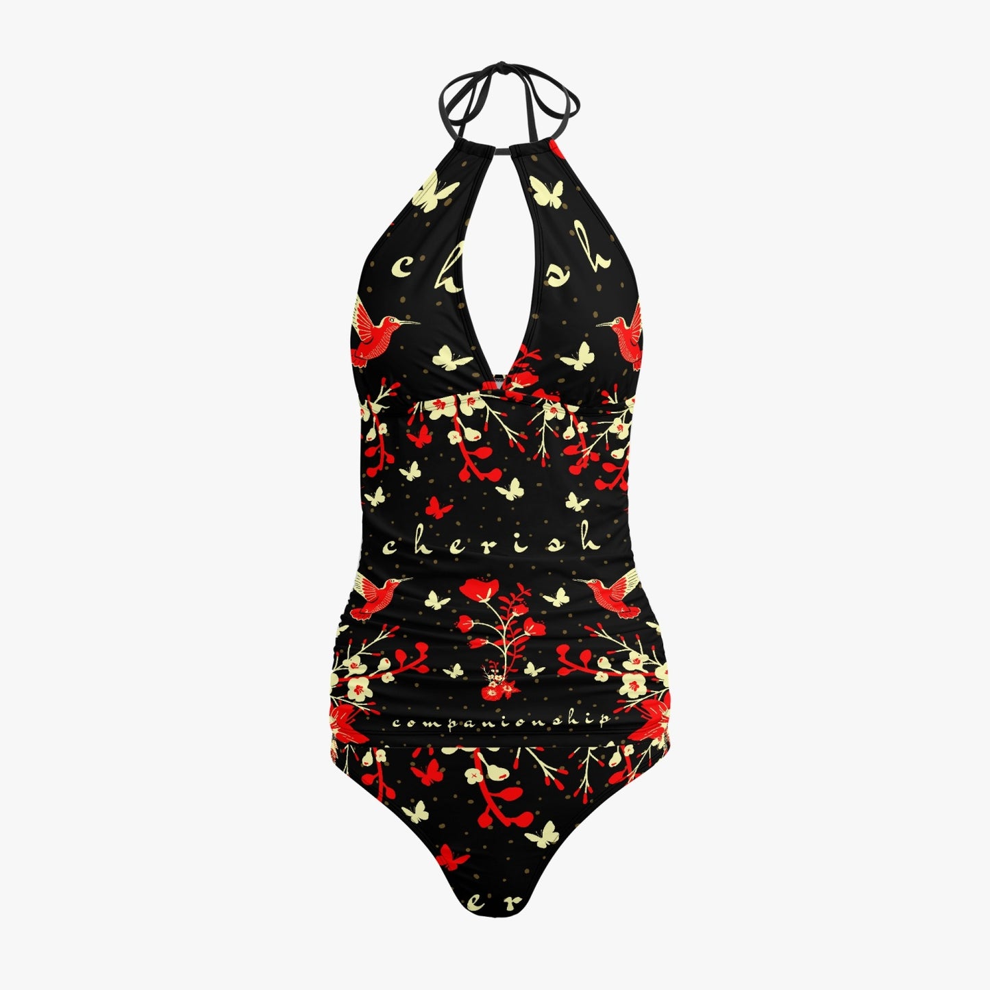 Halter Top Two-Piece Tankini Swimsuit